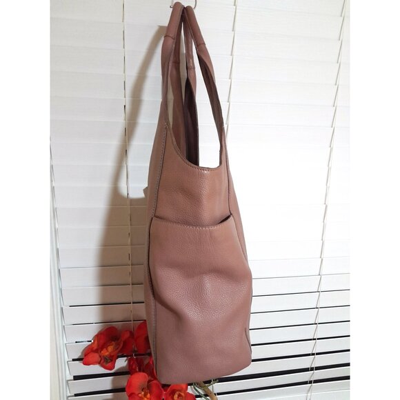 XXL Lucky Brand Pebble Leather Mauve Light Pink Patti Tote Shoulder Bag - Picture 4 of 11
